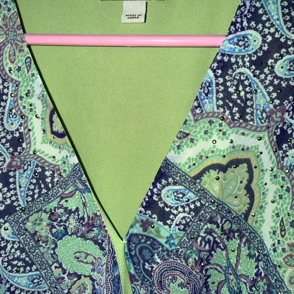 NWT One World “Live and Let Live” Paisley Print Flutter Sleeve Dress – Size L - Picture 4 of 16